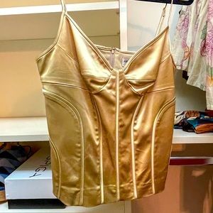 Never Worn Adrianna Papell Gold Corset Bodice Top - Size 14